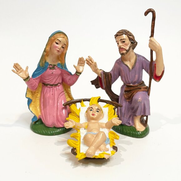 Vintage Fontanini Depose Italy Nativity Scene 9 Hand Painted Figures 3"-4" tall - Picture 4 of 10